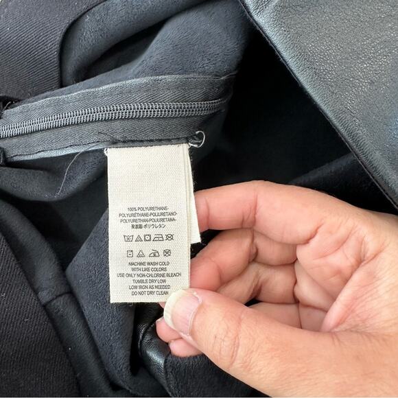 Free People Lana Vegan Leather Leggings Black Side Zipper Zip Ankle 2 - Picture 8 of 11